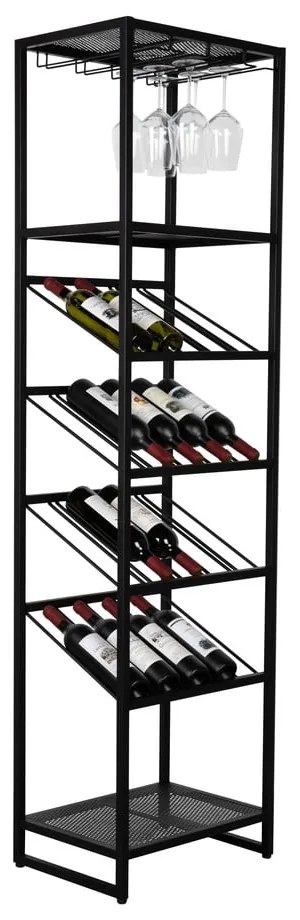 Fekete fém bortartó állvány 20 palackhoz, 48x180 cm Cantor - Zuiver