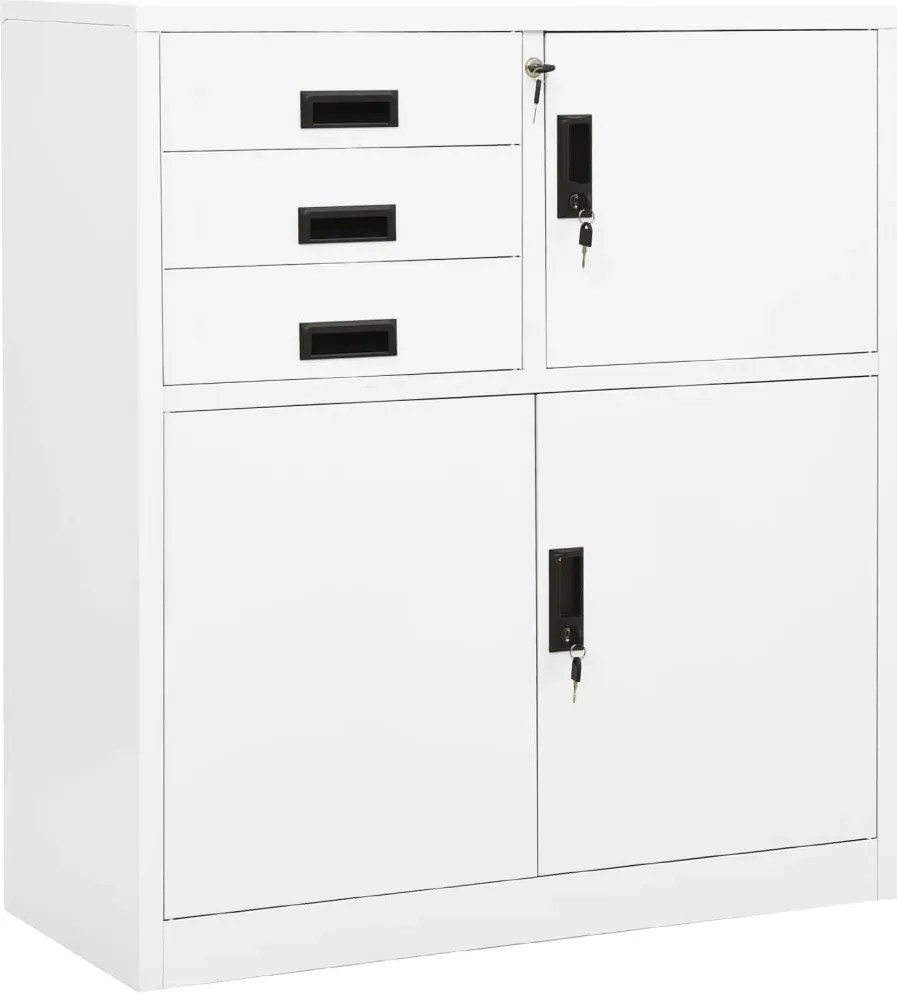 vidaXL fehér acél irodai szekrény 90 x 40 x 102 cm