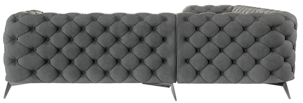 Szürke bársony sarokkanapé Chelsea – Ropez