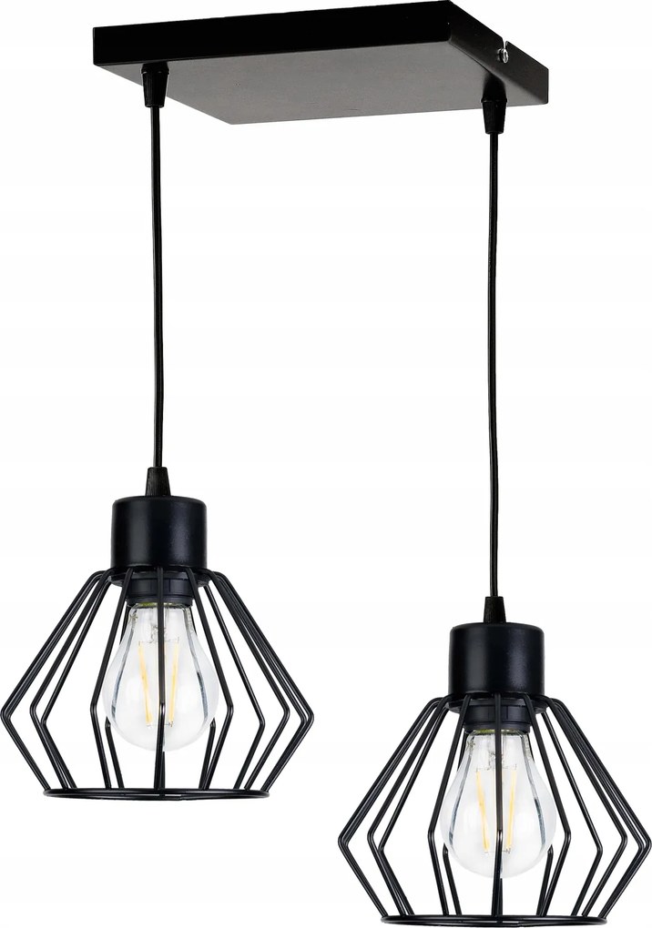 Mennyezeti függőlámpa Csillár Túlnyúlás gyémánt fekete