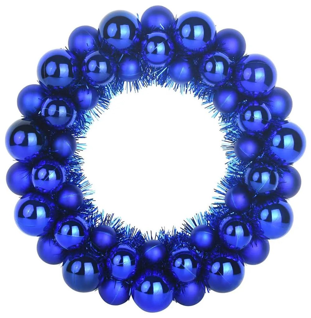 Karácsonyi labda koszorúk 2 pcs Kék 33 x 33 x 7 cm Polisztirol