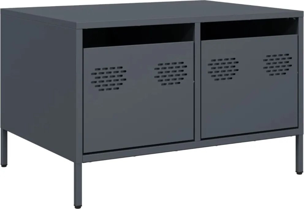 vidaXL antracitszürke hidegen hengerelt acél TV-szekrény 68x50x43,5 cm