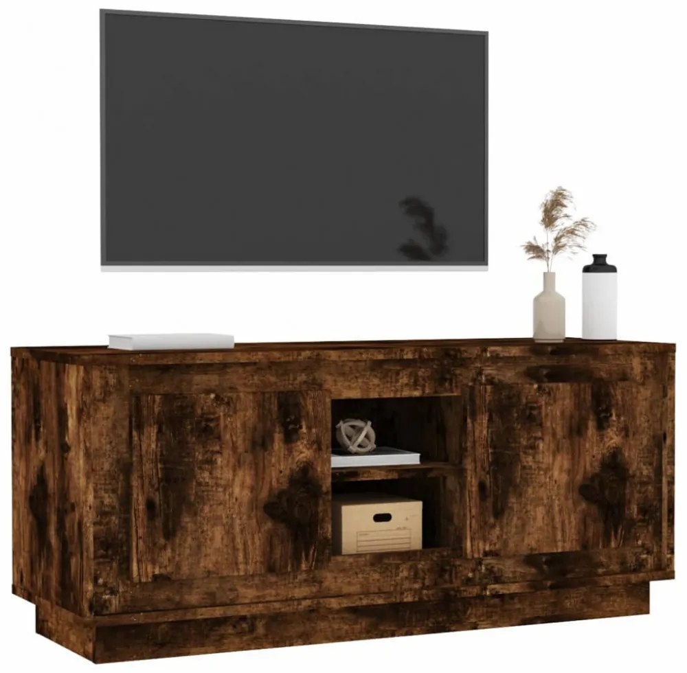 füstös tölgy színű szerelt fa TV-szekrény 102 x 35 x 45 cm