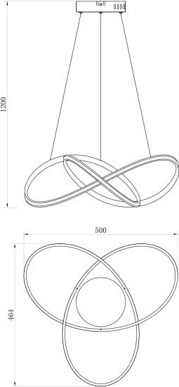 ONLI - LED Csillár zsinóron DAFNE LED/30W/230W 4000K fekete