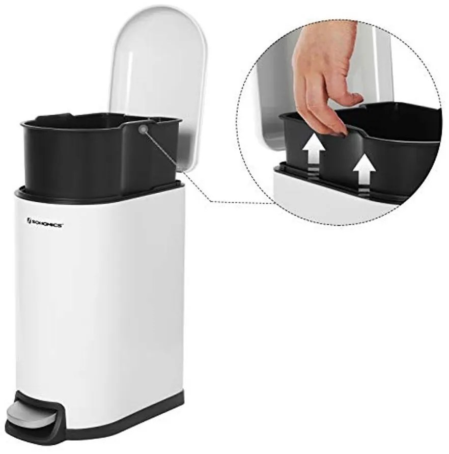 Fürdőszobai szemetes 10L, fehér