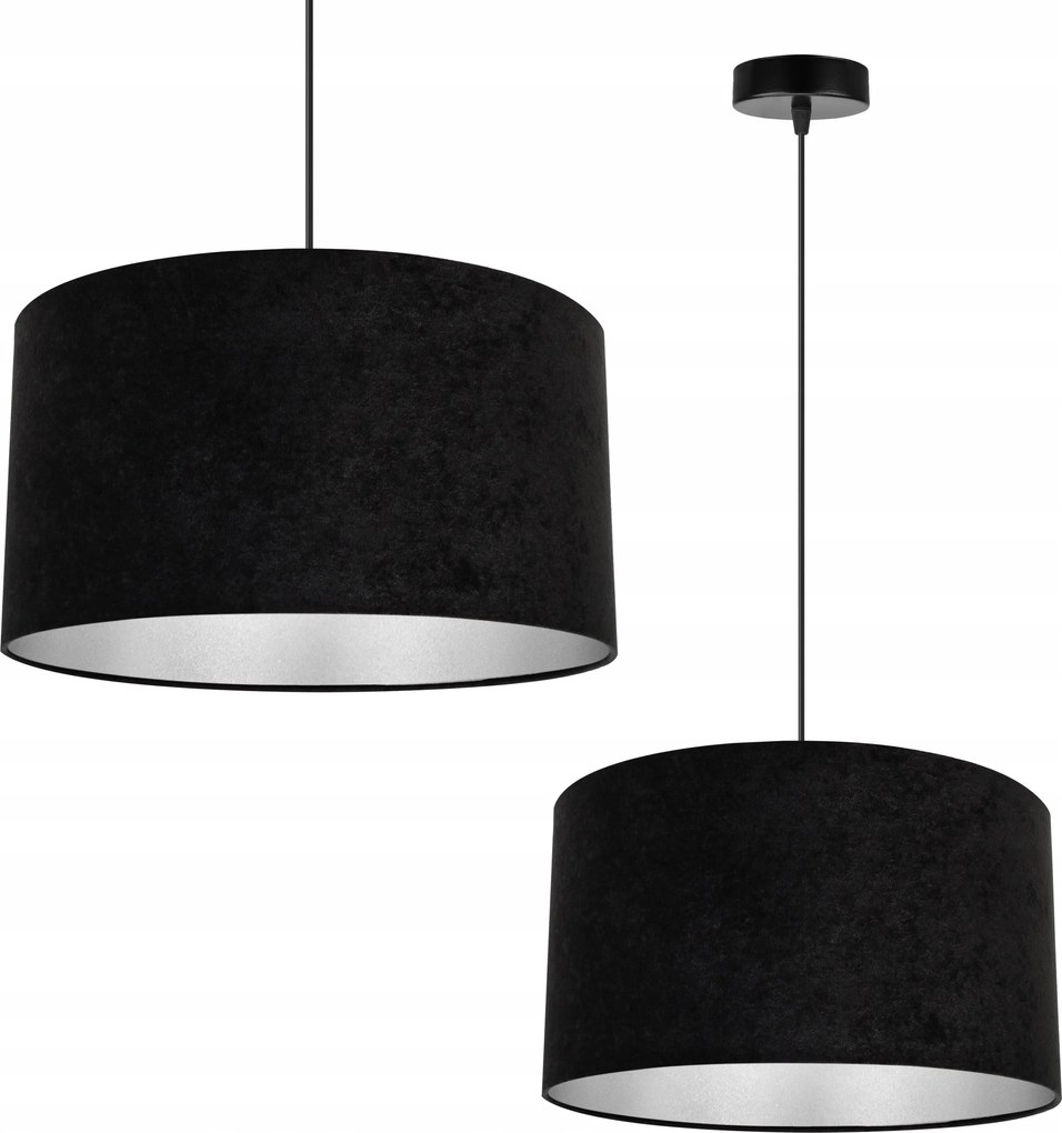 Mennyezeti Lámpa Függeszték Csillár Szimpla Fekete Króm Lámpabúra Glamour