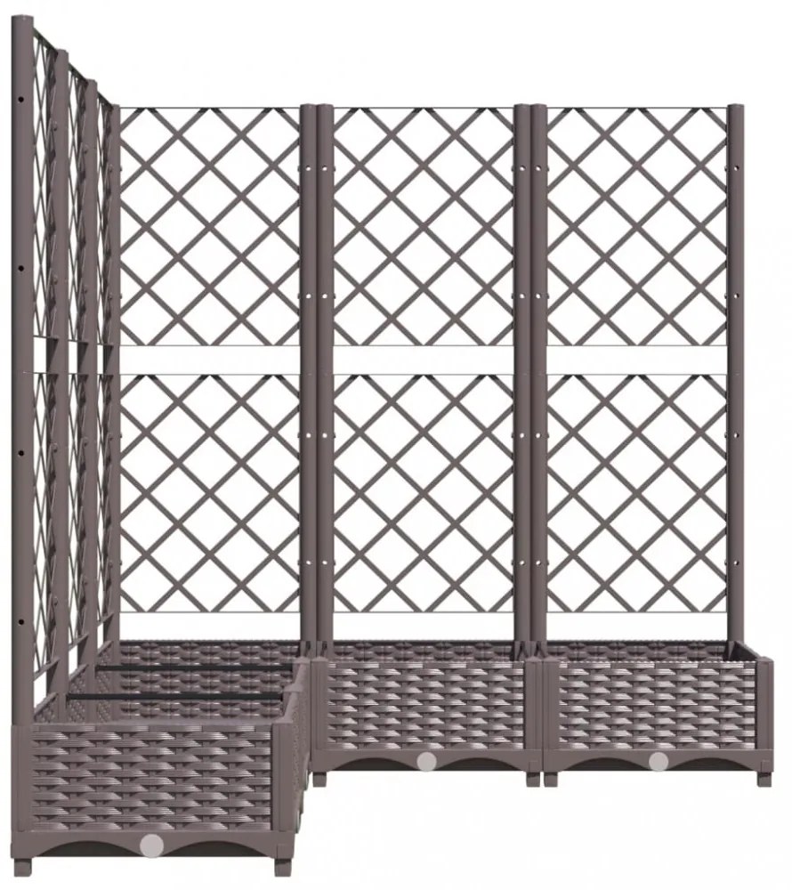 barna polipropilén rácsos kerti ültetőláda 120 x 120 x 121,5 cm