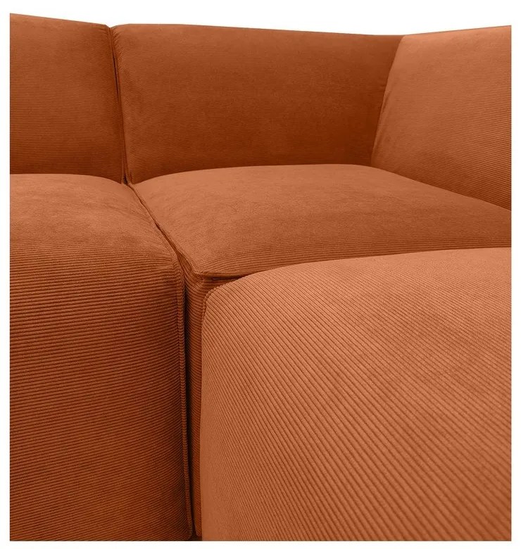 Sting narancssárga kordbársony sarokkanapé, bal oldali - Scandic