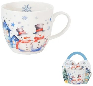 Karácsonyi hóemberes porcelán bögre 460 ml díszcsomagolásban Snowman