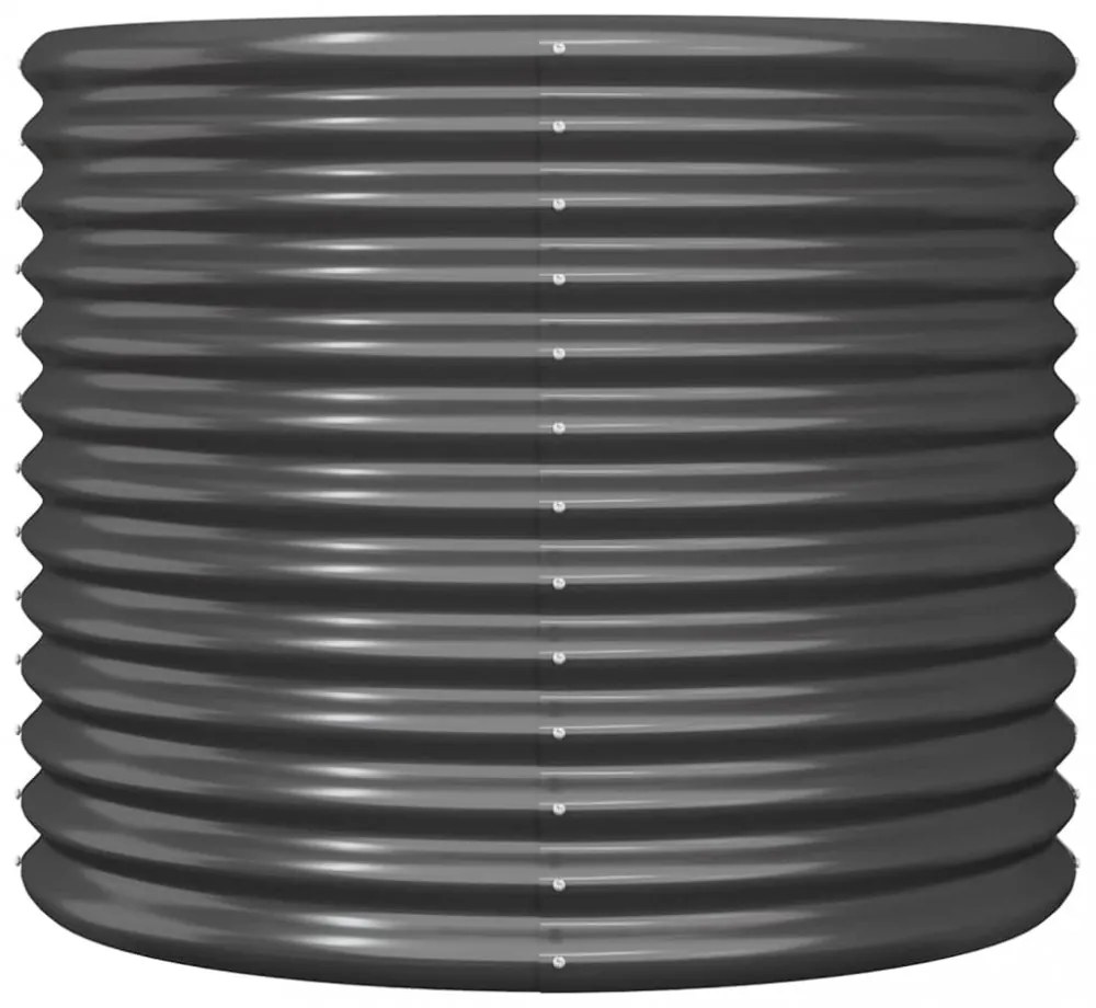 antracitszürke horganyzott acél kerti ültetőláda 80 x 80 x 68 cm