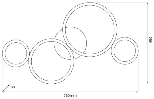 LED Mennyezeti lámpa UNIVERSE LED/30W/230V fekete