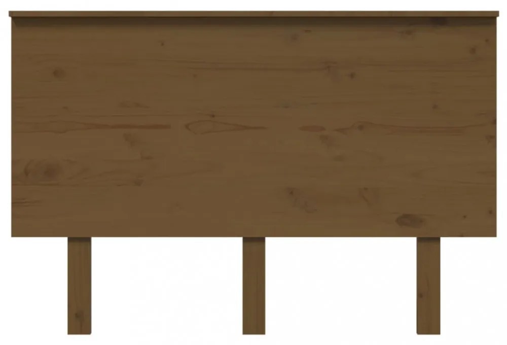 mézbarna tömör fenyőfa ágyfejtámla 124x6x82,5 cm