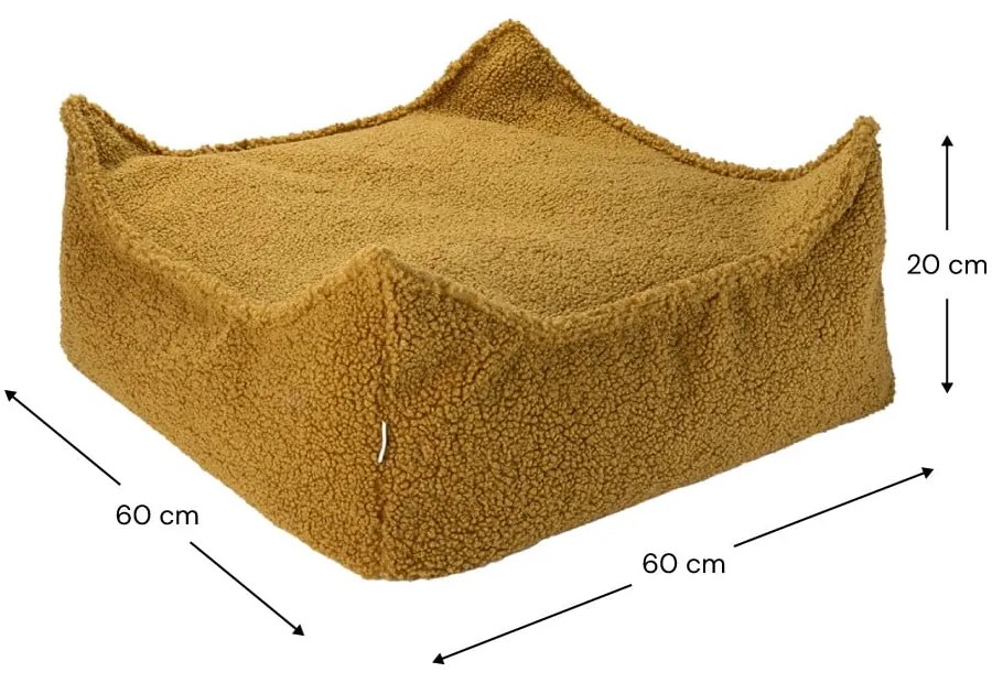 Barna buklé gyerek babzsákfotel Square – Wigiwama