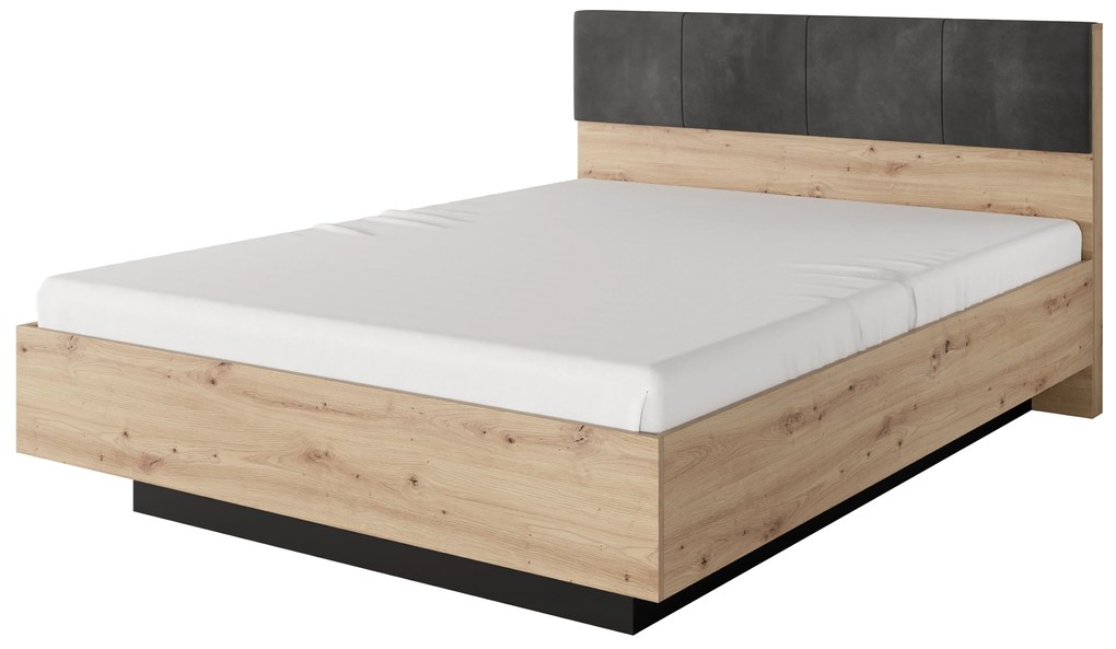 Franciaágy 160 cm Tallin (tárolóhellyel) (matrac és ágyrács nélkül) (artisan tölgy + antracit). Akció -17%. 1071399
