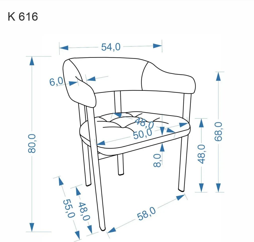 K-616 bársony étkezőszék bézs/dió