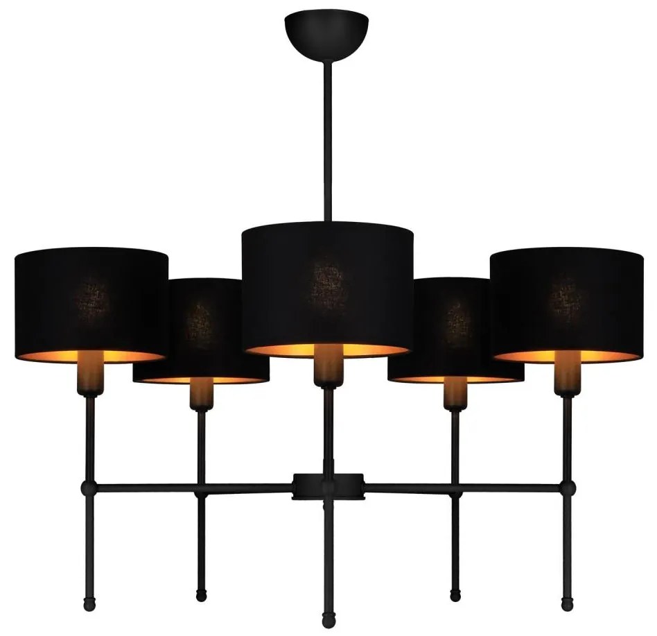 MADELA rúdon szerelt csillár 5xE14/40W/230V fekete