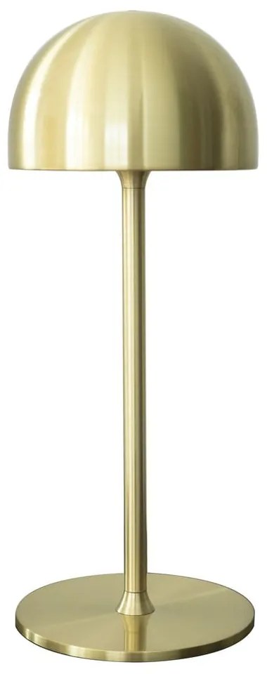 Sárgaréz színű LED asztali lámpa távirányítóval, fém búrával (magasság 30 cm) Tim – Sirius