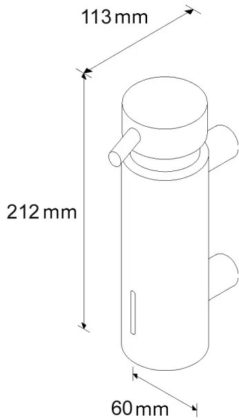 Falra szerelhető folyékony szappanadagoló, 300 ml, króm