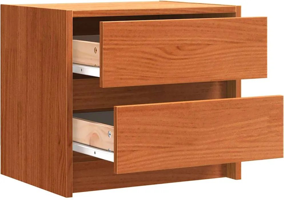 vidaXL Éjjeliszekrények Faggyú barna 40 x 30.5 x 35.5 cm Fenyőfa