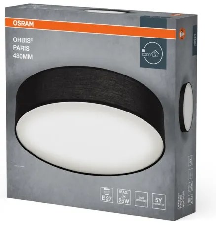 Osram - ORBIS PARIS mennyezeti lámpa 3xE27/25W/230V átm. 48 cm fekete