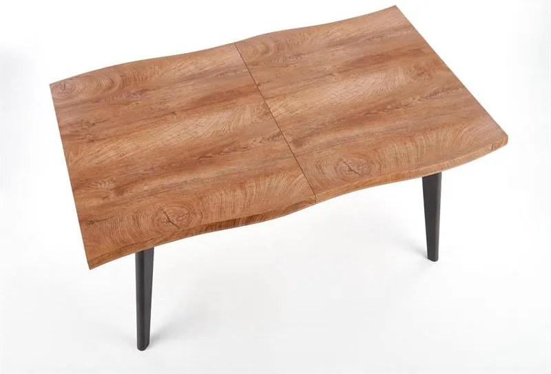 BRYNE összecsukható étkezőasztal tölgy dekorral 120(180)x80