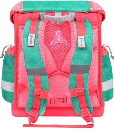 Iskolatáska, fémcsat, BELMIL Classy Cute sloth, zöld-rózsaszín, lajhár (BL40313AG6L)