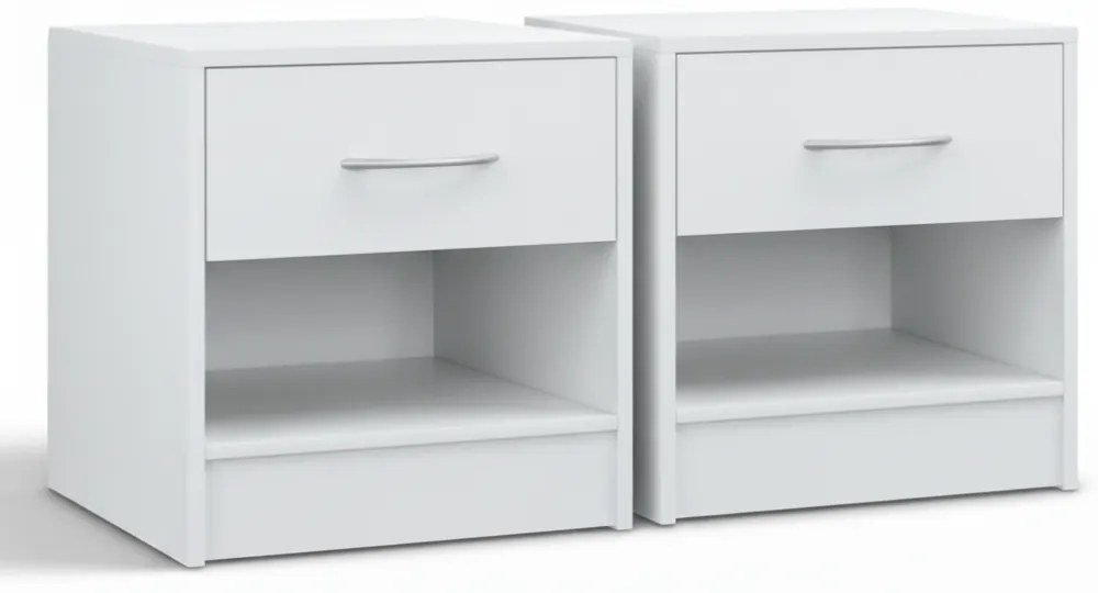 BIANCA éjjeliszekrény-készlet, 2 db, 41x39x28 cm, fehér Casaria