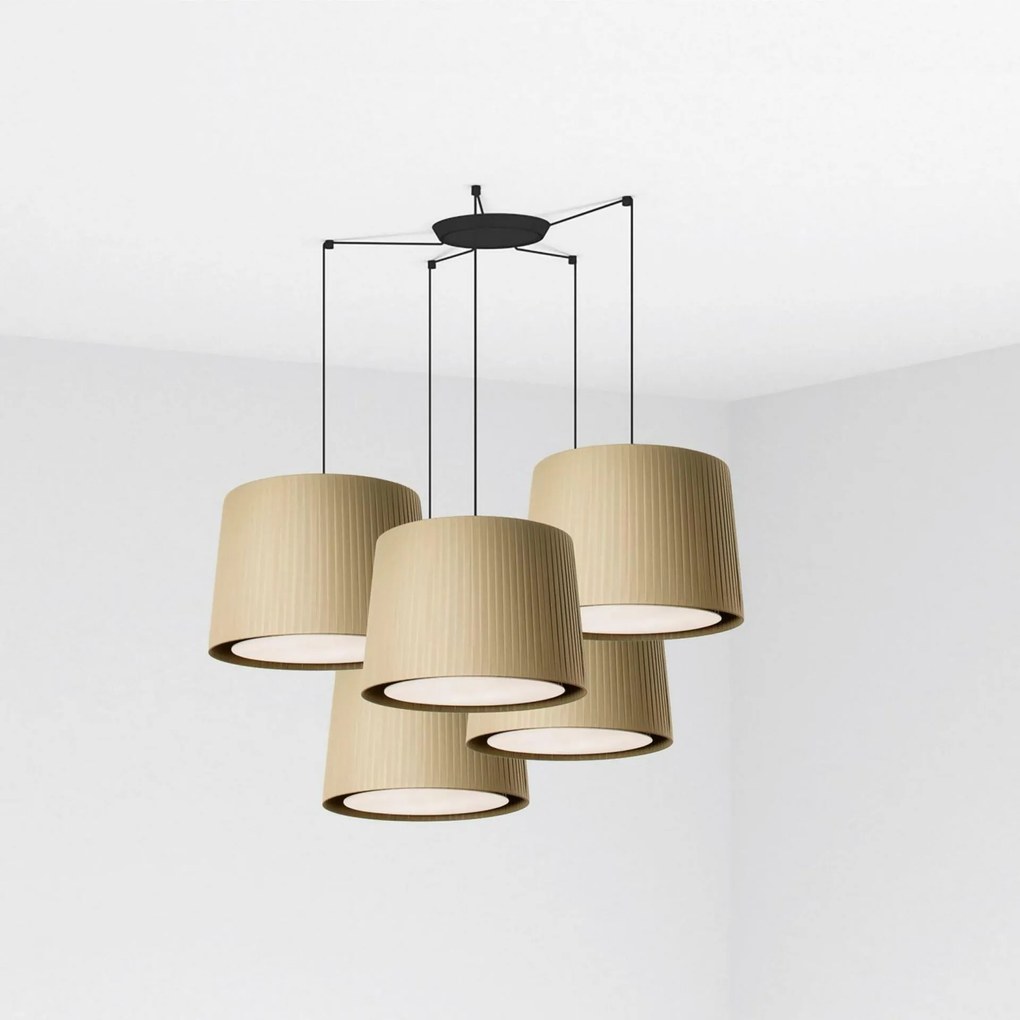 Faro Samba függeszték fekete/zöld, 5xE27, magasság 5 m, IP20