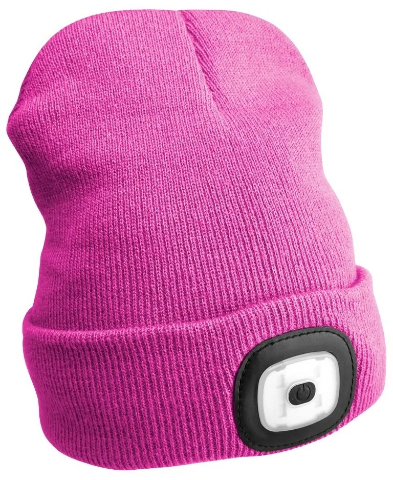 Sixtol sapka fejlámpával 45 lm, USB, uni, rózsaszín