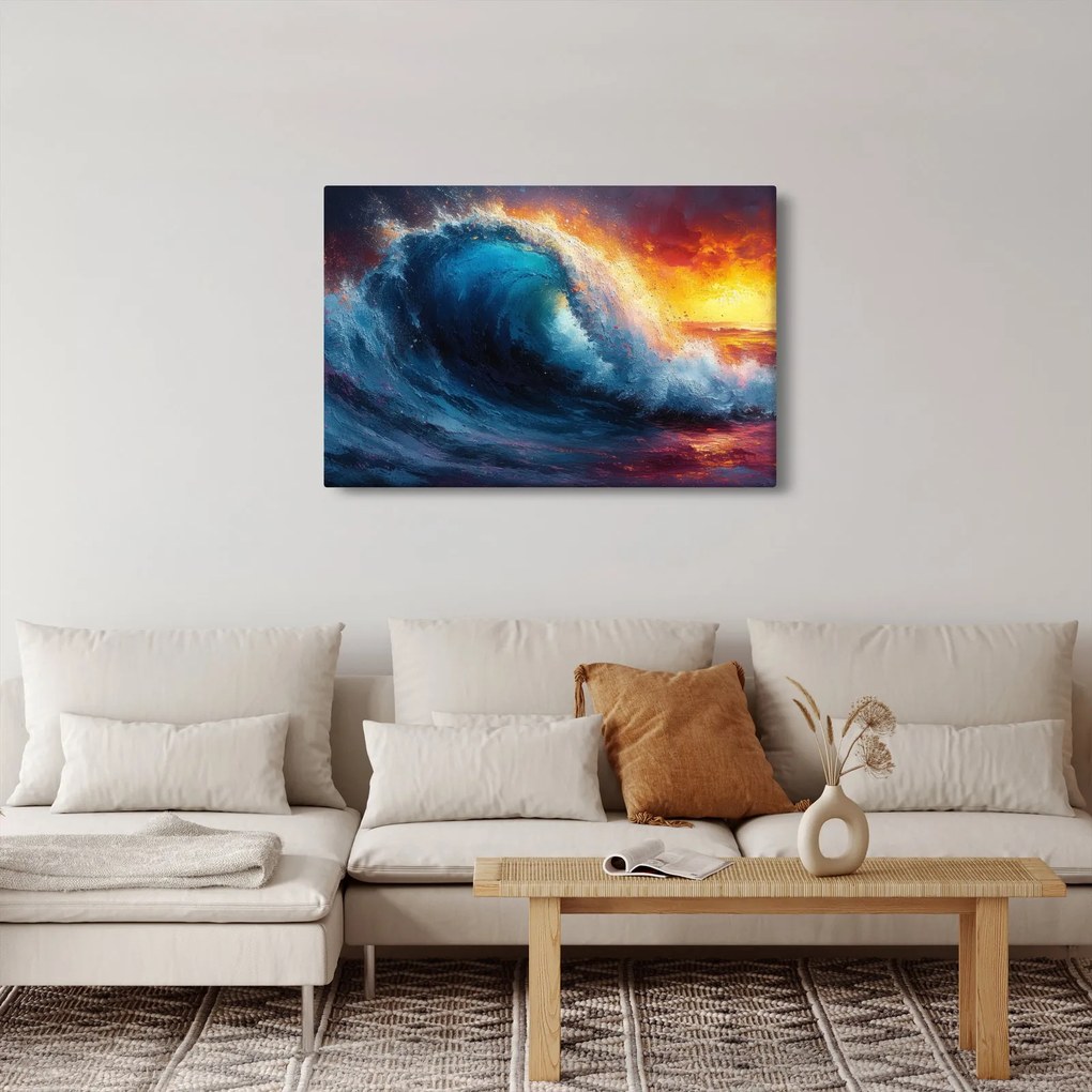 Kép - Hullám a naplementében (90x60 cm)
