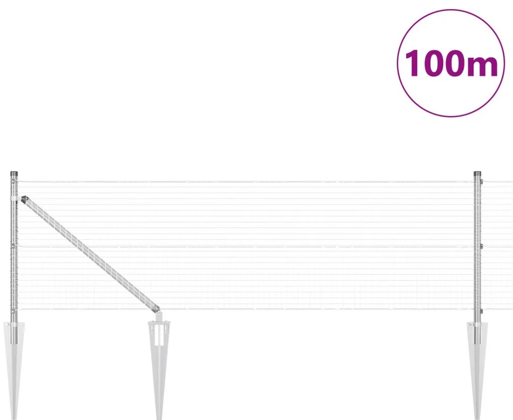 Hegesztett huzal kerítés 13 tüskeposttal 0.6x100 m horganyzott acélból
