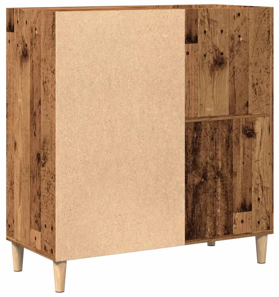 antik fa színű szerelt fa hanglemezszekrény 84,5 x 38 x 89 cm