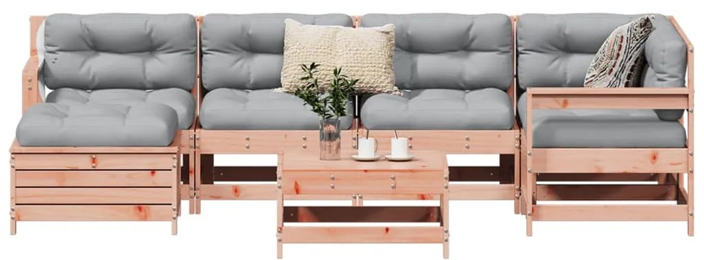 vidaXL 7 részes tömör duglászfenyő kerti kanapészett