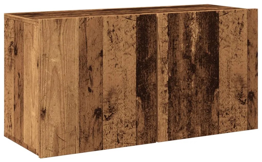 antik fa színű falra szerelhető TV-szekrény 80 x 30 x 41 cm