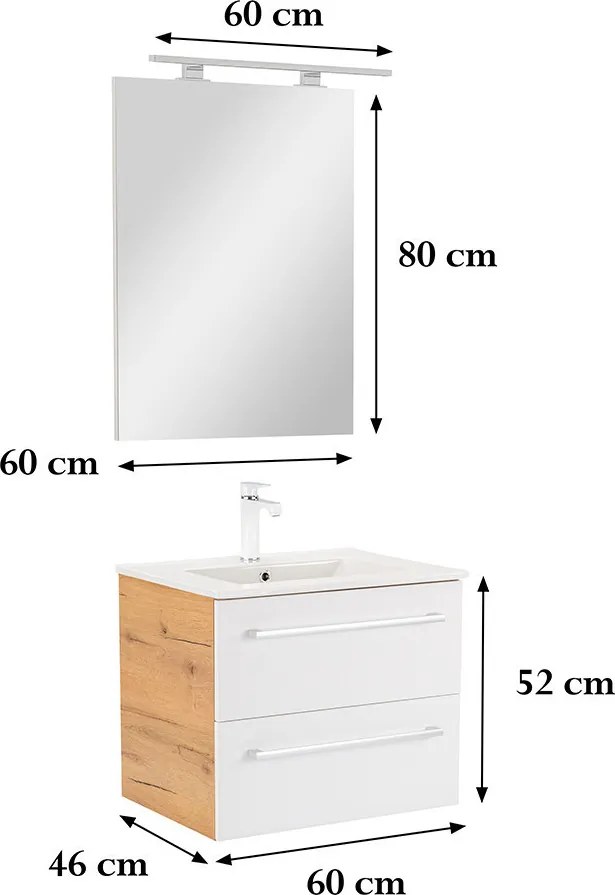 Vario Clam 60 Fürdőszoba komplett szekrény
