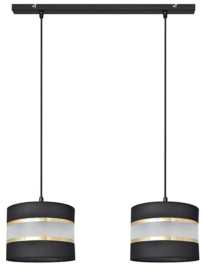 Csillár zsinóron HELEN 2xE27/15W/230V fekete/arany