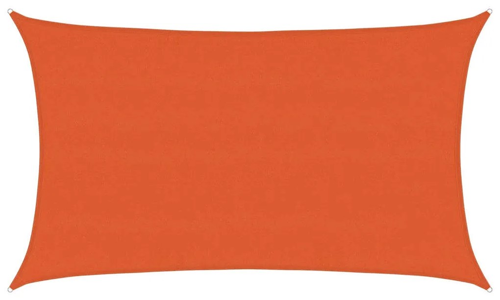 narancssárga négyszögletű HDPE napvitorla 160 g/m² 5x8 m