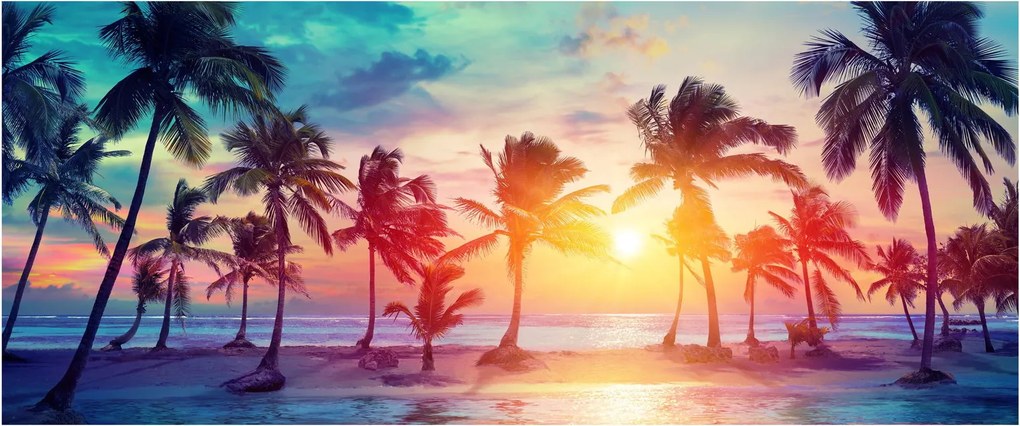 Kép - trópusi naplemente (120x50 cm)
