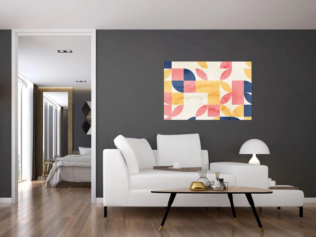 Kép - Absztrakció retro mintákkal (90x60 cm)