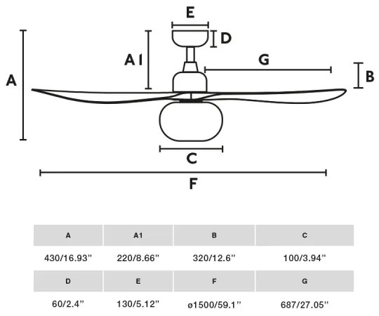 FARO 34362WT-11L - mennyezeti ventilátor OUTWOOD L 1xE27/15W, barna/fekete, átm. 150 cm, WT, IP44 + távirányító