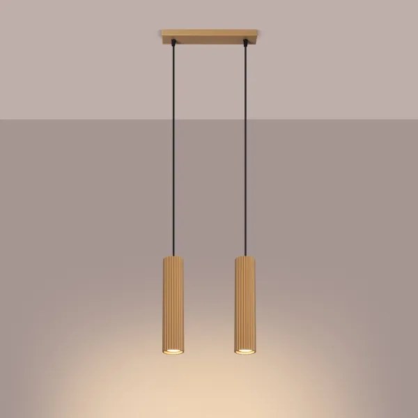 Sollux SL.1555 - Csillár zsinóron KARBON 2xGU10/10W/230V arany