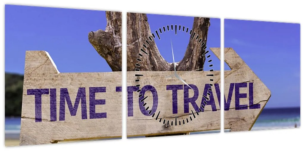 Kép - Utazás (órával) (90x30 cm)