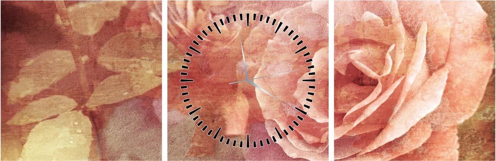 Rózsák képe (órával) (90x30 cm)
