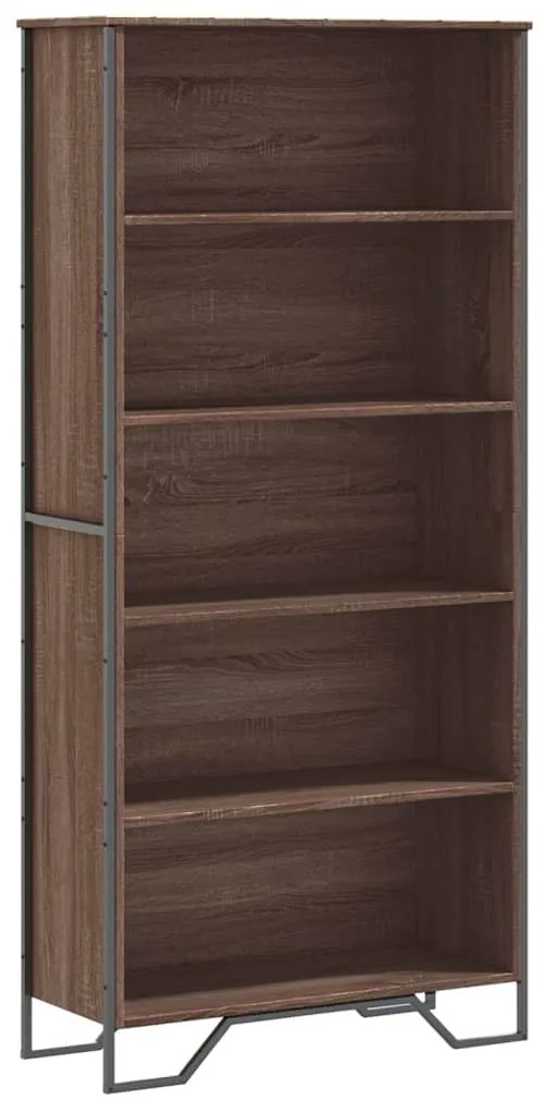 barna tölgy színű szerelt fa könyvszekrény 80 x 31 x 169 cm