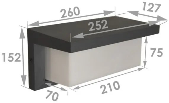 Kültéri fali lámpa NEELY LED/12W/230V IP54 fekete