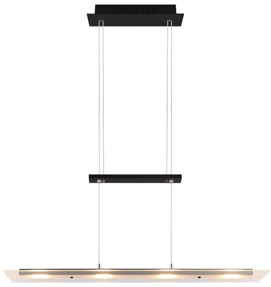 Fekete LED függőlámpa üveg búrával Milos – Trio