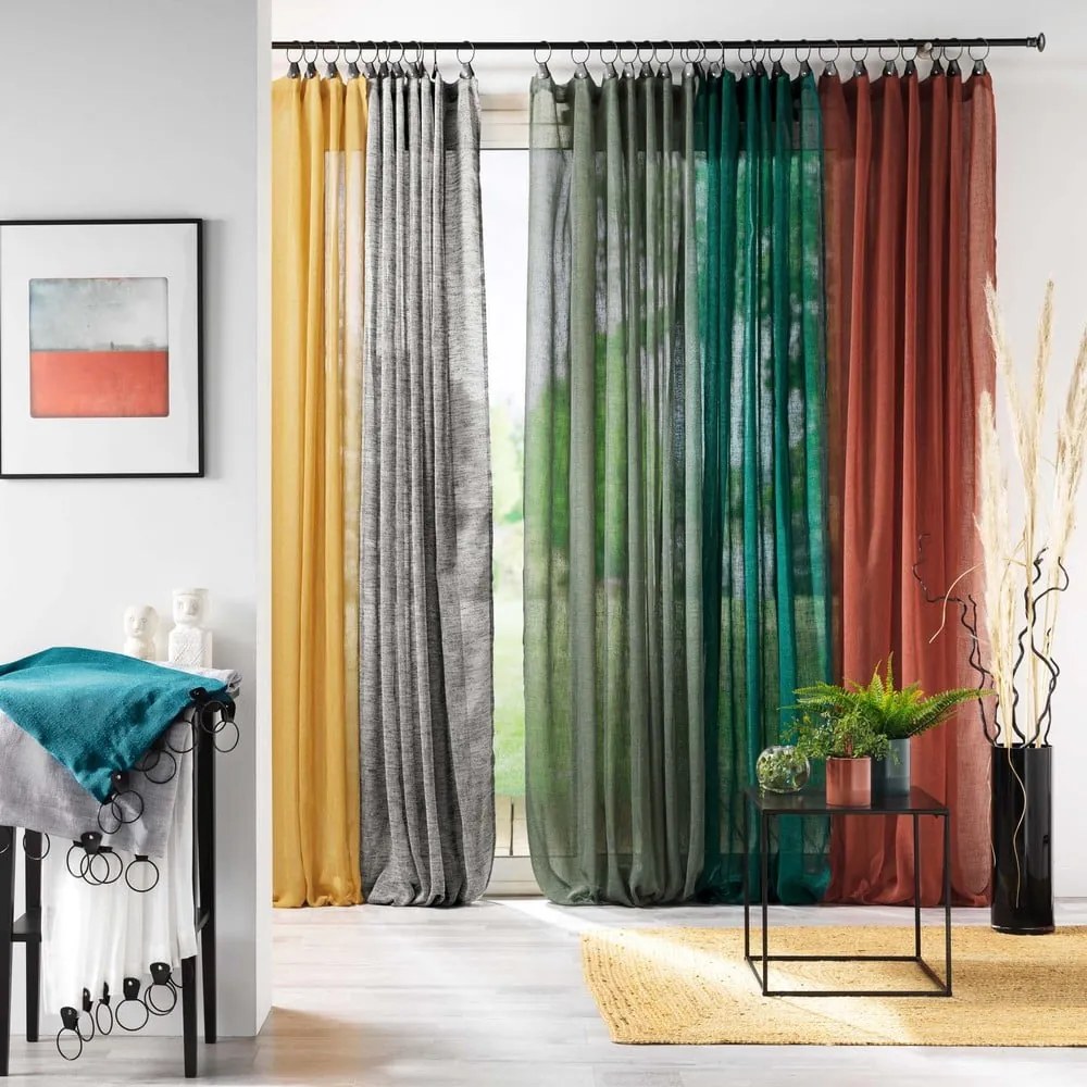 Sárga átlátszó függöny 140x240 cm Linka – douceur d'intérieur