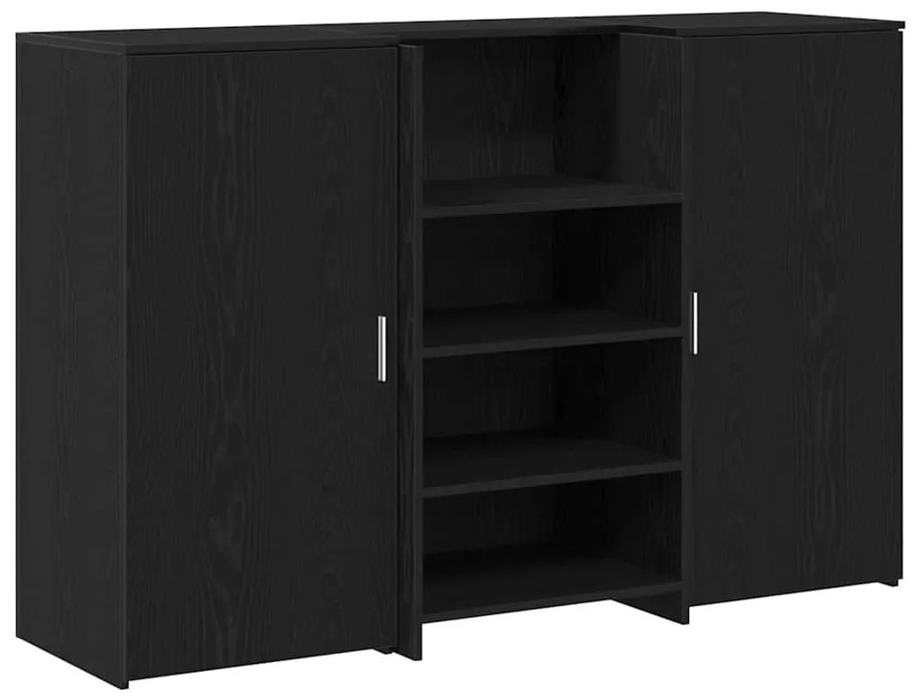 recepciós pult fekete tölgyszínű 155x50x103,5 cm szerelt fa