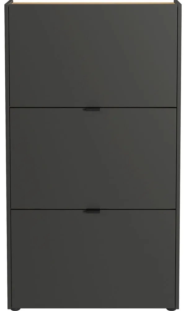 Antracitszürke billenő ajtós cipőtartó 71x127x22 cm Ameca – Germania