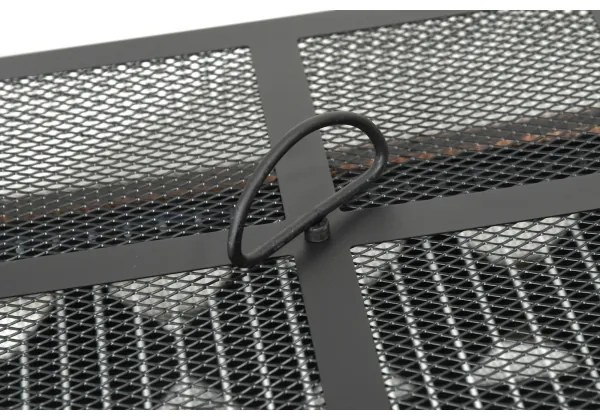 Hordozható fa tűzrakóhely rostéllyal fekete/patina